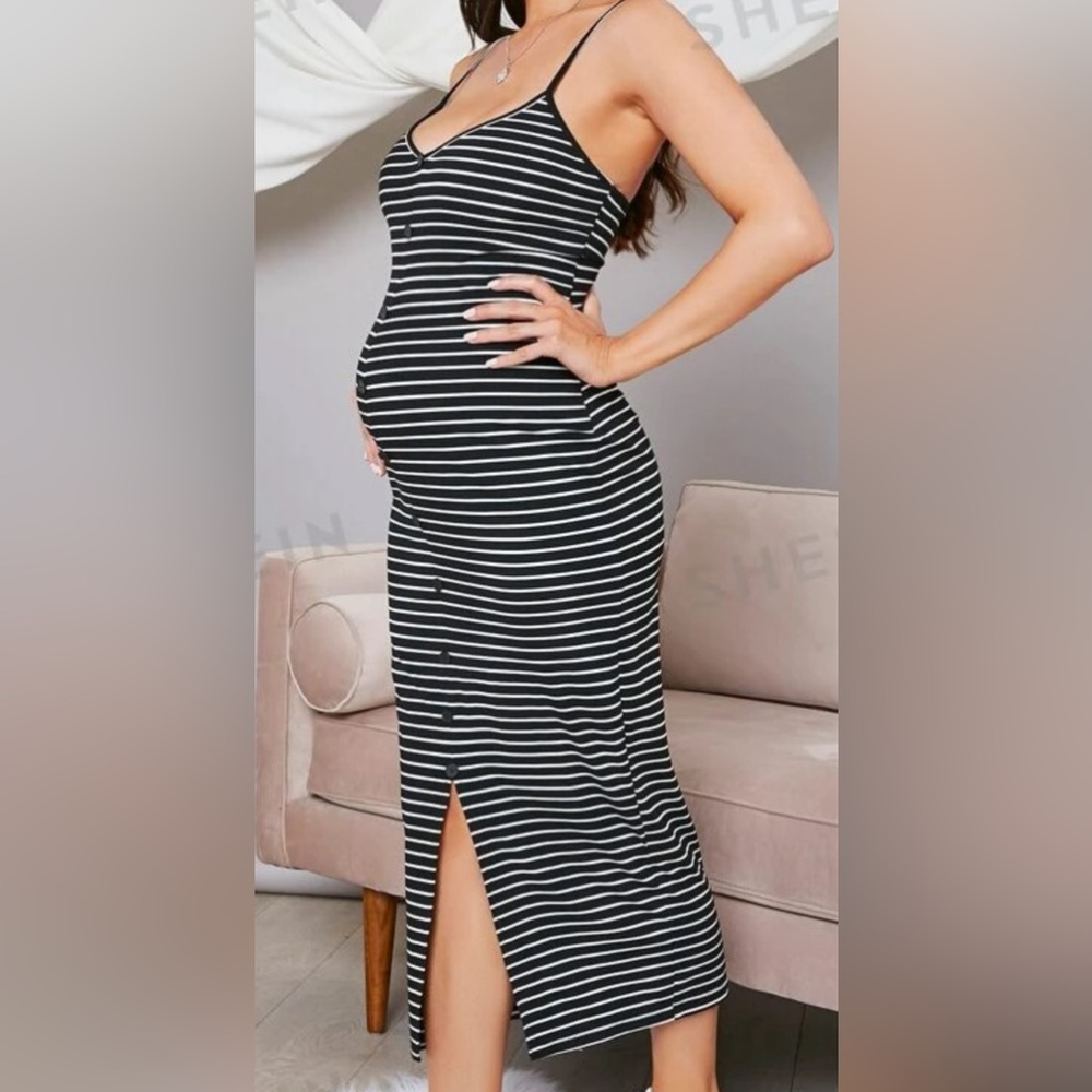 Striped maternity dress